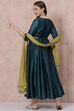 Teal Green Poly Cotton Kalidar Suit Set image number 4